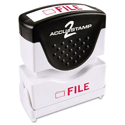 Pre-Inked Shutter Stamp, Red, File, 5-8 X 1-2 1