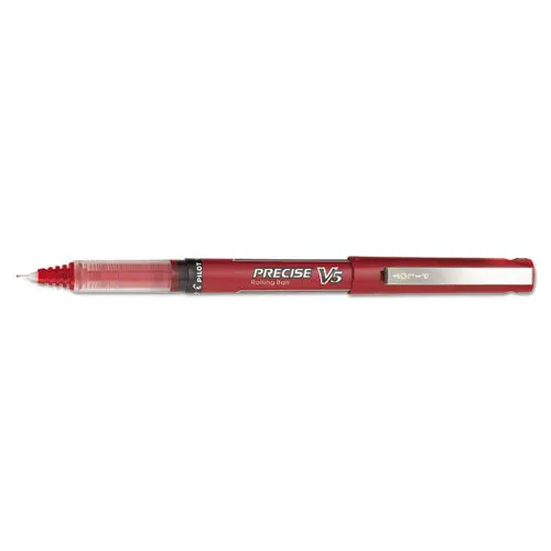 Precise V5 Stick Roller Ball Pen, Extra-Fine 0.5Mm, Red Ink-Barrel, Dozen 1