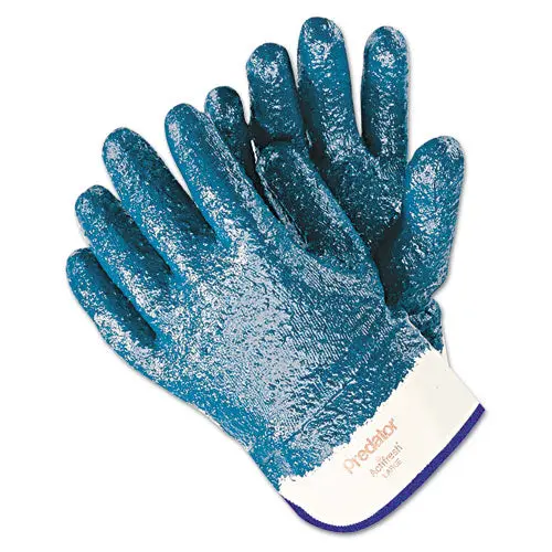 Predator Premium Nitrile-Coated Gloves, Blue-White, Large, 12 Pairs 1
