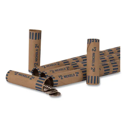 Preformed Tubular Coin Wrappers, Nickels, $2, 1000 Wrappers-Box 1