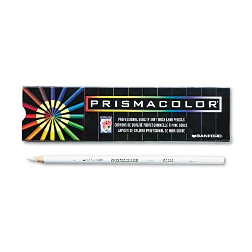 Premier Colored Pencil, 3 Mm, 2B (#1), White Lead, White Barrel, Dozen 1