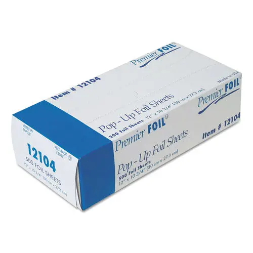 Premier Pop-Up Aluminum Foil Sheets, 12" X 10 3-4", 500-Box, 6 Boxes-Carton 1