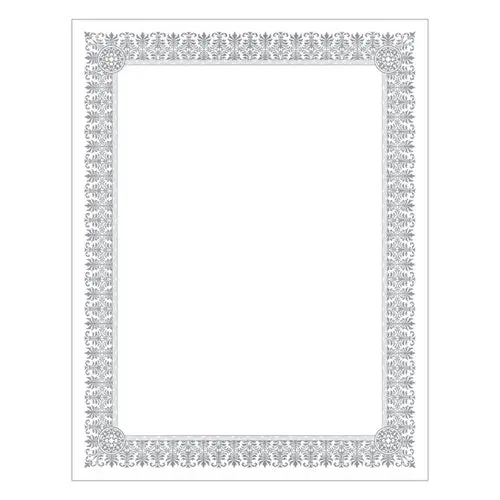 Premium Certificates, White, Fleur Silver Foil Border, 66 Lb, 8.5 X 11, 15-Pack 1