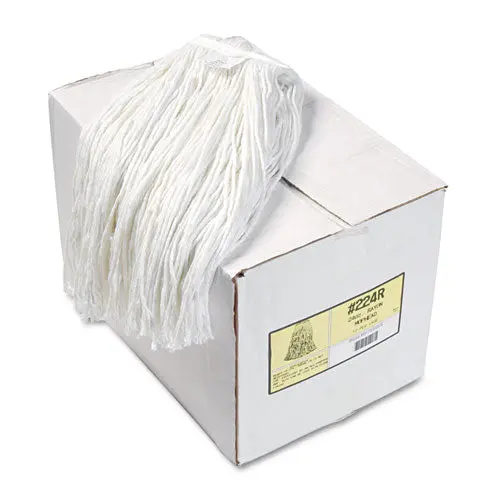 Premium Cut-End Wet Mop Heads, Rayon, 24Oz, White, 12-Carton 1
