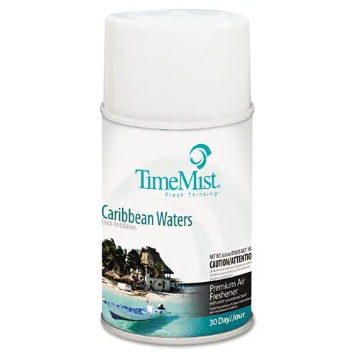 Premium Metered Air Freshener Refill, Caribbean Waters, 6.6 Oz Aerosol, 12-Carton 1