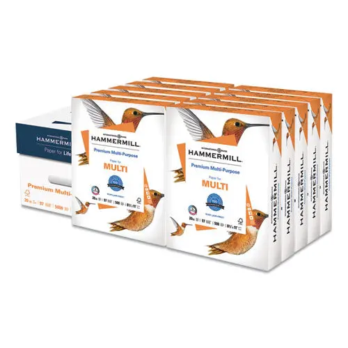 Premium Multipurpose Print Paper, 97 Bright, 20Lb, 8.5 X 11, White, 500 Sheets-Ream, 10 Reams-Carton 1