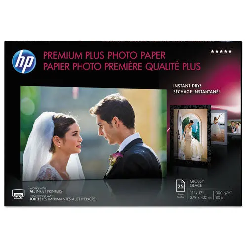 Premium Plus Photo Paper, 11.5 Mil, 11 X 17, Glossy White, 25-Pack 1