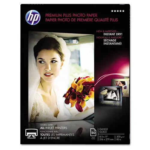 Premium Plus Photo Paper, 11.5 Mil, 8.5 X 11, Glossy White, 50-Pack 1