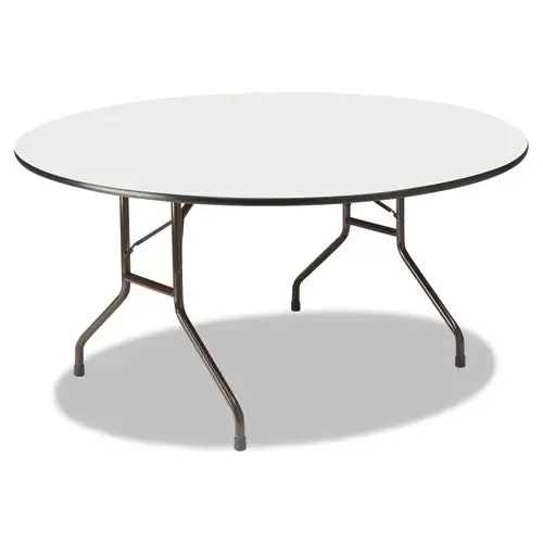 Premium Wood Laminate Folding Table, 60 Dia. X 29H, Gray Top-Charcoal Base 1