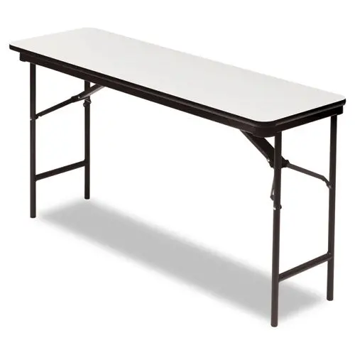Premium Wood Laminate Folding Table, Rectangular, 60W X 18D X 29H, Gray-Charcoal 1