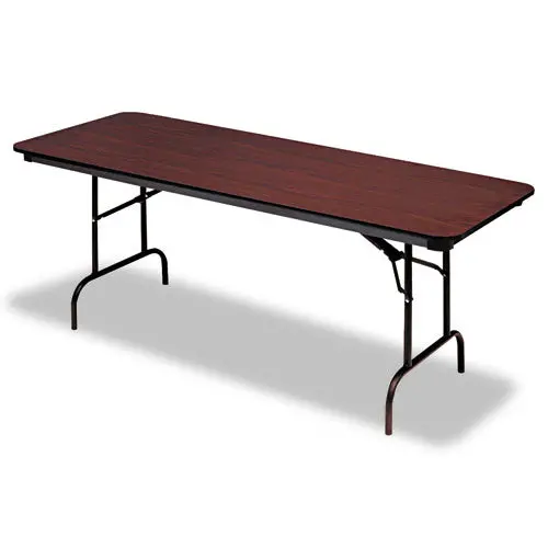 Premium Wood Laminate Folding Table, Rectangular, 72W X 30D X 29H, Mahogany 1