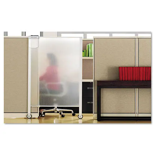 Premium Workstation Privacy Screen, 38W X 64D, Translucent Clear-Silver 1