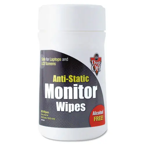 Premoistened Monitor Cleaning Wipes, Cloth, 6 X 6.5, 80-Tub 1