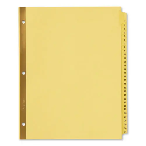 Preprinted Laminated Tab Dividers W-Gold Reinforced Binding Edge, 31-Tab, Letter 1