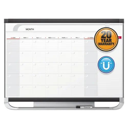 Prestige 2 Magnetic Total Erase Monthly Calendar, 36 X 24, Graphite Color Frame 1