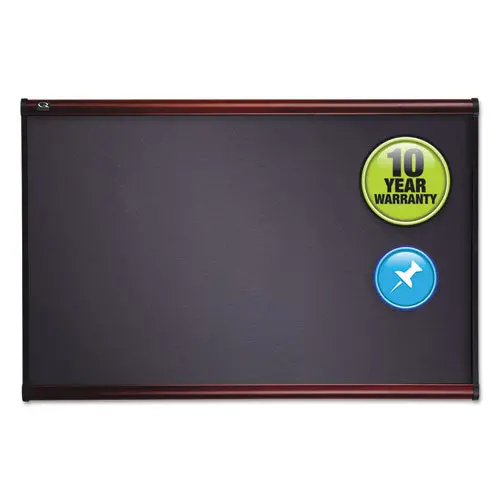 Prestige Bulletin Board, Diamond Mesh Fabric, 48 X 36, Gray-Mahogany Frame 1