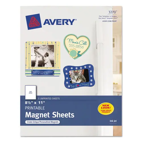 Printable Magnet Sheets, 8.5 X 11, White, 5-Pack 1