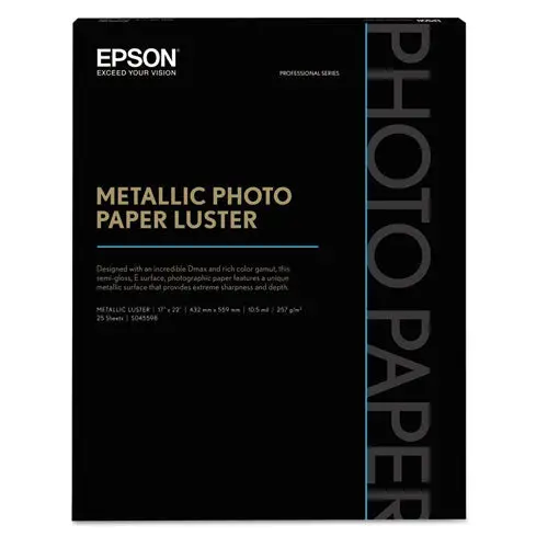 Professional Media Metallic Gloss Photo Paper, 10.5 Mil, 17 X 22, White, 25-Pack 1