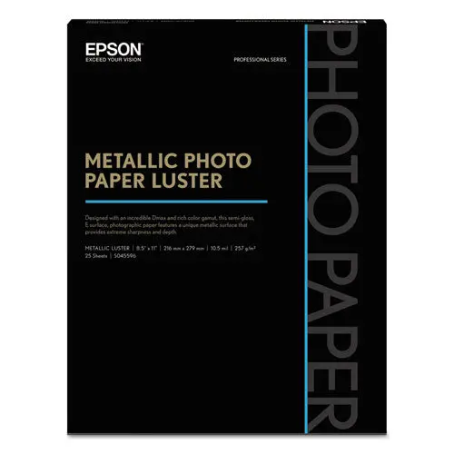 Professional Media Metallic Luster Photo Paper, 10.5 Mil, 8.5 X 11, White, 25-Pack 1
