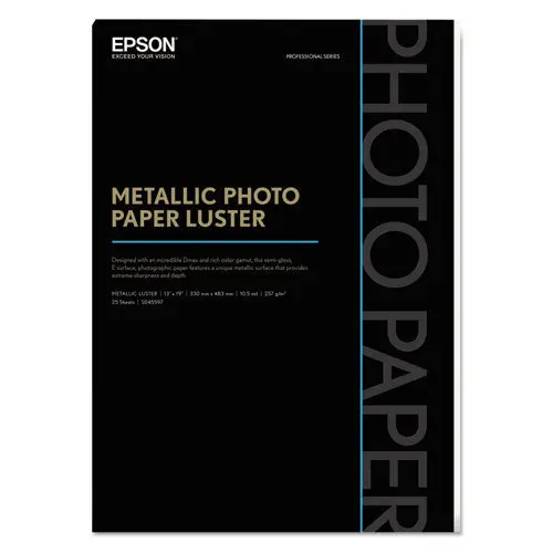 Professional Media Metallic Luster Photo Paper, 5.5 Mil, 13 X 19, White, 25-Pack 1