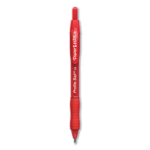 Profile Retractable Ballpoint Pen, Bold 1 Mm, Red Ink-Barrel, Dozen 1
