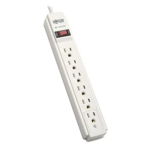 Protect It! Surge Protector, 6 Outlets, 6 Ft Cord, 790 Joules, Light Gray 1