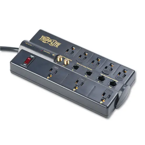 Protect It! Surge Protector, 8 Outlets, 10 Ft Cord, 3240 Joules, Rj45, Black 1