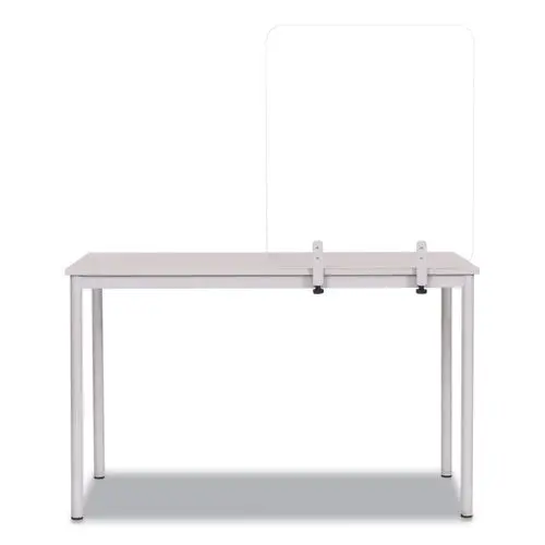 Protector Series Frameless Glass Desktop Divider, 35.4 X 0.16 X 35.4, Clear-Aluminum 1