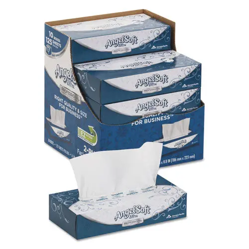 Ps Ultra Facial Tissue, 2-Ply, White, 125 Sheets-Box, 10 Boxes-Carton 1