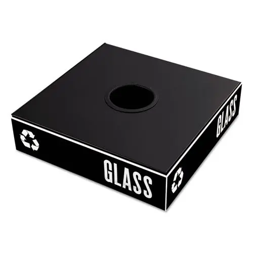 Public Square Recycling Container Lid, Circular Opening, 15.25 X 15.25 X 2, Black 1