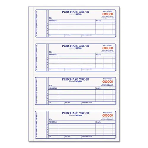 Purchase Order Book, 7 X 2 3-4, Two-Part Carbonless, 400 Sets-Book 1