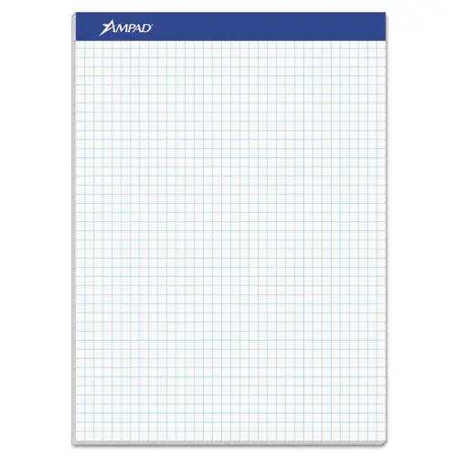 Quad Double Sheet Pad, 4 Sq-In Quadrille Rule, 8.5 X 11.75, White, 100 Sheets 1
