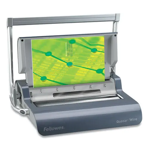 Quasar Manual Wire Binding Machine, 18 1-8 X 15 3-8 X 5 1-8, Metallic Gray 1