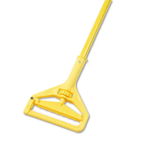 Quick Change Side-Latch Plastic Mop Head Handle, 60" Aluminum Handle, Yellow 1