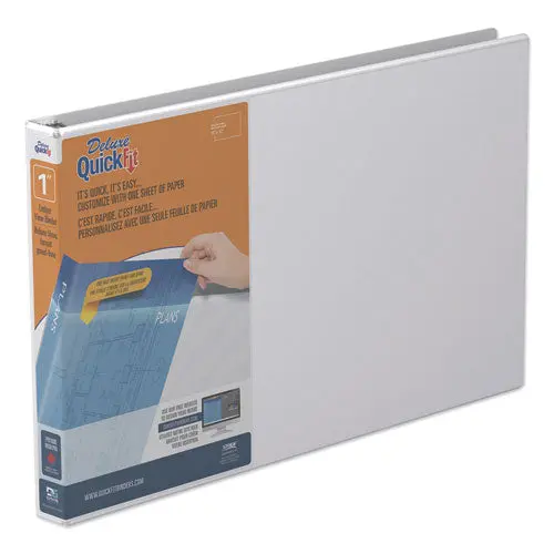 Quickfit Ledger D-Ring View Binder, 3 Rings, 1" Capacity, 11 X 17, White 1
