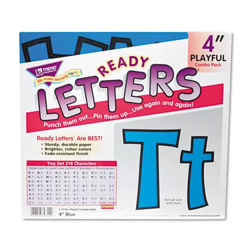 Ready Letters Playful Combo Set, Blue, 4"H, 216-Set 1