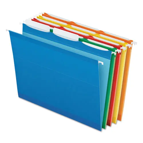 Ready-Tab Colored Reinforced Hanging Folders, Letter Size, 1-3-Cut Tab, Assorted, 25-Box 1
