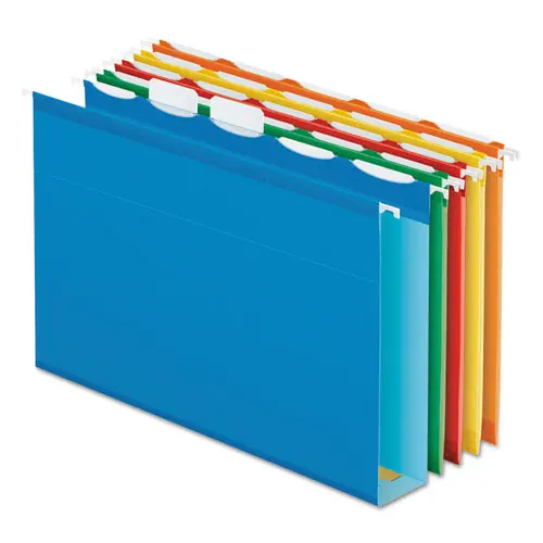 Ready-Tab Extra Capacity Reinforced Colored Hanging Folders, Letter Size, 1-5-Cut Tab, Assorted, 20-Box 1