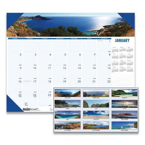 Recycled Coastlines Photographic Monthly Desk Pad Calendar, 18.5 X 13, 2021 1