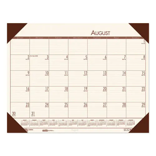 Recycled Ecotones Academic Desk Pad Calendar, 18.5 X 13, Brown Corners, 2020-2021 1