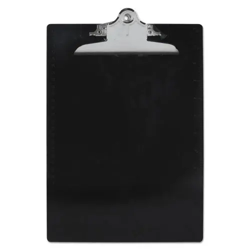Recycled Plastic Clipboard With Ruler Edge, 1" Clip Cap, 8 1-2 X 12 Sheet, Black 1
