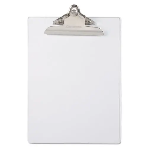 Recycled Plastic Clipboard With Ruler Edge, 1" Clip Cap, 8 1-2 X 12 Sheet, Clear 1