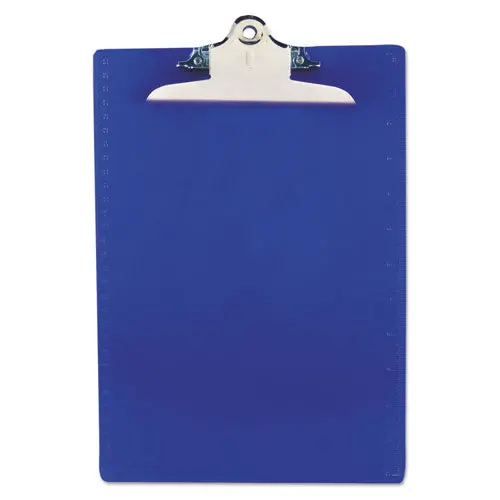 Recycled Plastic Clipboard With Ruler Edge, 1" Clip Cap, 8 1-2 X 12 Sheets, Blue 1