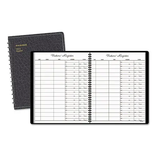 Recycled Visitor Register Book, Black, 8.38 X 10.88 1