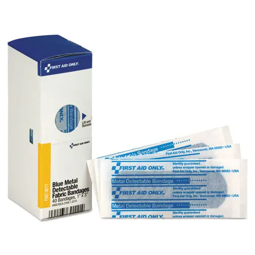 Refill F-Smartcompliance Gen Cabinet, Blue Metal Detectable Bandages,1X3,40-Bx 1