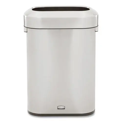 Refine Series Waste Receptacle, Rectangular Slim, 15 Gal, Stainless Steel 1