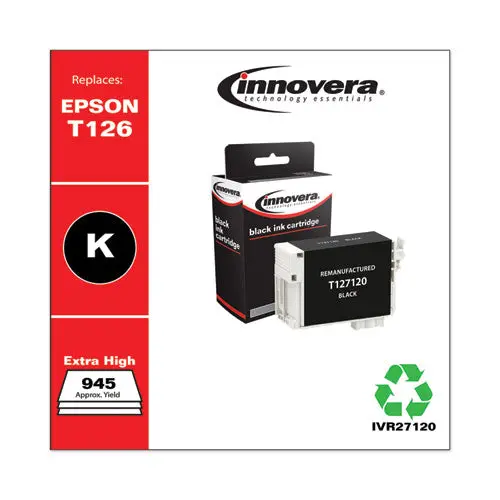 Remanufactured Black Ink, Replacement For Epson 127 (T127120), 945 Page-Yield 1