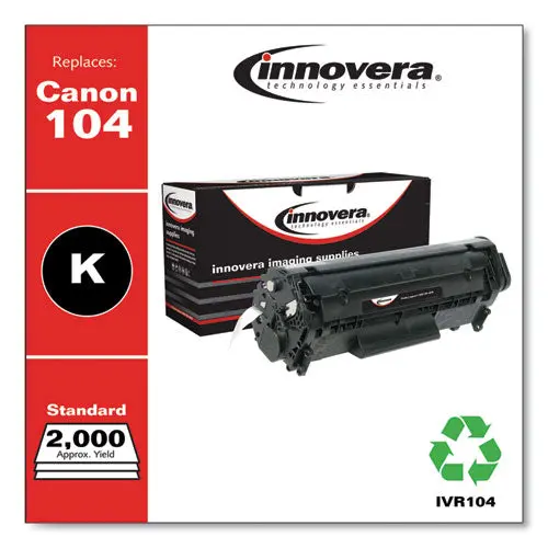 Remanufactured Black Toner, Replacement For Canon 104 (0263B001aa), 2,000 Page-Yield 1