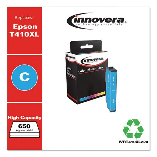 Remanufactured Cyan High-Yield Ink, Replacement For Epson T410xl (T410xl220), 650 Page-Yield 1