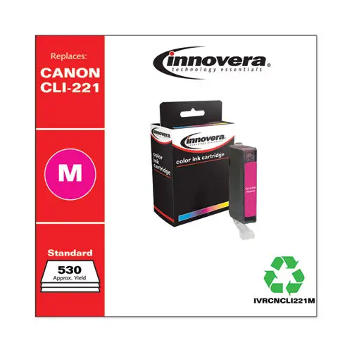 Remanufactured Magenta Ink, Replacement For Canon Cli-221M (2948B001), 530 Page-Yield 1
